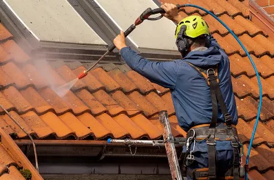 Démoussage et hydrofuge de toiture à Grospierres